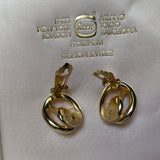 80s Christian Dior Clip On Earrings & Grossé Bijoux Gold Chain Necklace