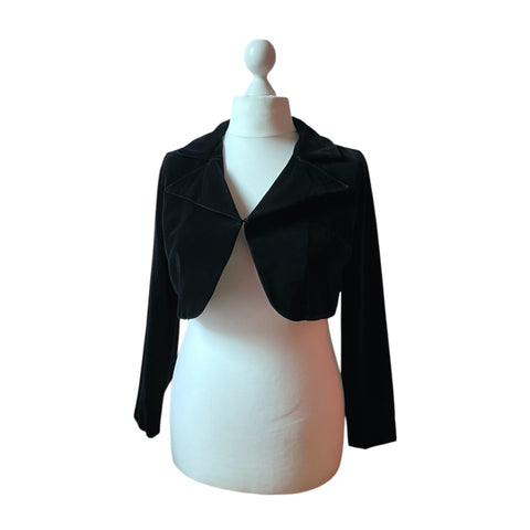 1960s Black Velvet Jacket Polly Peck by Sybil Zelker - hurdyburdy vintage