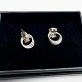 Vintage Silver Earrings for Pierced Ears at hurdyburdy vintage jewellery shop