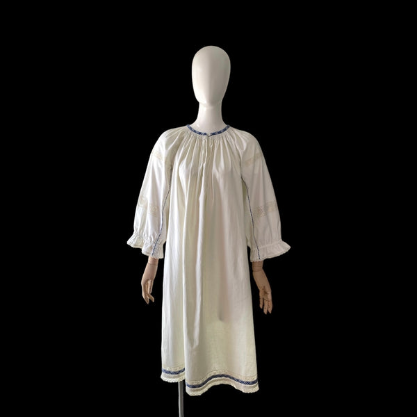 1970s Bohemian Cotton Nightdress - hurdyburdy vintage