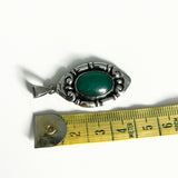 Antique Danish silver and chrysoprase pendant by C. A. Christensen