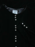 Soft Black Velvet 90's Laura Ashley Dress with Glass Style Buttons at hurdyburdy vintage