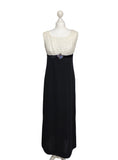 1960's Ivory Lace And Black Maxi Dress - hurdyburdy vintage