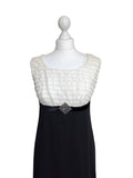 1960's Ivory Lace And Black Maxi Dress - hurdyburdy vintage