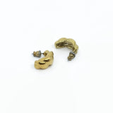 Unused 1980's Gold Half Hoop Earrings - hurdyburdy vintage
