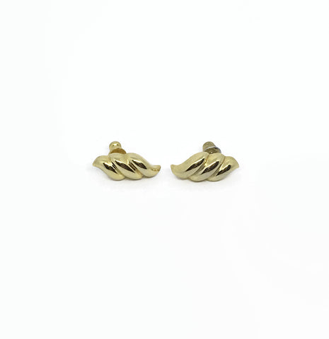 1980's Gold Swirl Earrings - hurdyburdy vintage