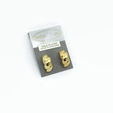 Unused 1980's Gold Half Hoop Earrings - hurdyburdy vintage