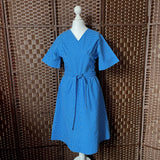 1960's Sky Blue and White Polka Dot Dress