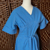 1960's Sky Blue and White Polka Dot Dress