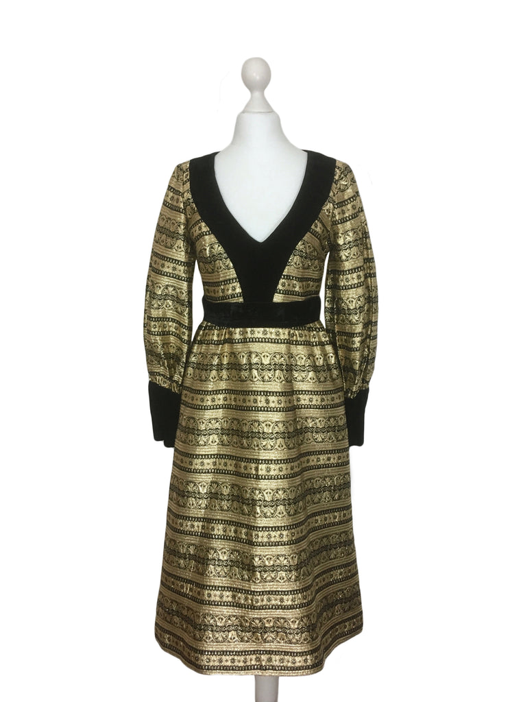 1960's Gold Lam Jean Varon Dress hurdyburdy vintage 1960's Gold Lam Jean Varon Dress hurdyburdy vintage