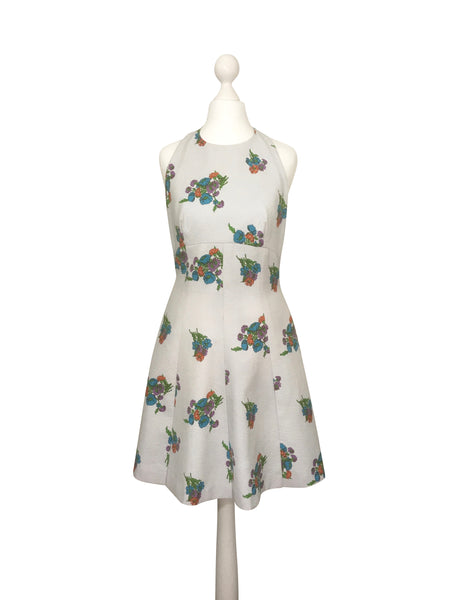 1960's Floral Pop Print Mini Dress - hurdyburdy vintage