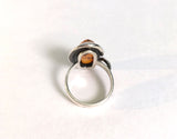 hallmarked amber and silver ring at hurdyburdy vintage