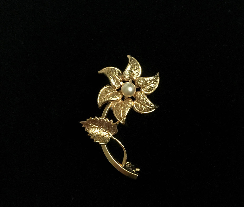 1960's Gold Layered Flower Brooch – hurdyburdy vintage