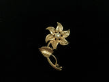 Mid Century 1960's Gold Layered Flower Brooch at hurdyburdy vintage