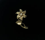Mid Century 1960's Gold Layered Flower Brooch at hurdyburdy vintage