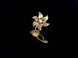 1960's Gold Layered Flower Brooch