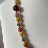 Chunky Autumnal Vintage Necklace with Marbled Beads at hurdyburdy vintage shop
