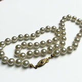 1950's Pearl Necklace with Brass Clasp