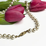1950's Pearl Necklace with Brass Clasp